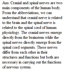 Solution of Discussion Cranial and Spinal Nerve